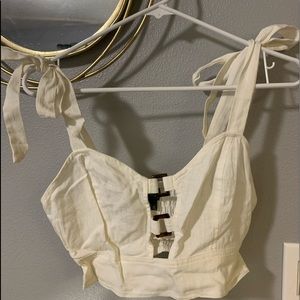 White tank with button up front